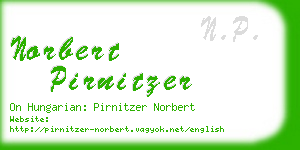 norbert pirnitzer business card